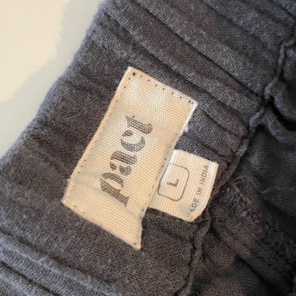 Pact Coastal Organic Cotton Double Gauze Wide Leg Cropped Culotte Pant Black L - Picture 8 of 11